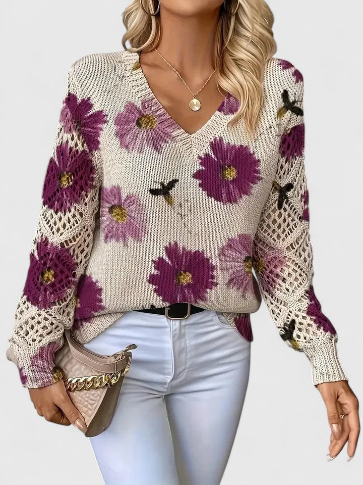 Aurélie™ | Elegant pullover mit Blumenmuster