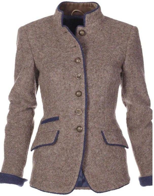 Valeria™ | Eleganter Strickjacke mit hohem Kragen