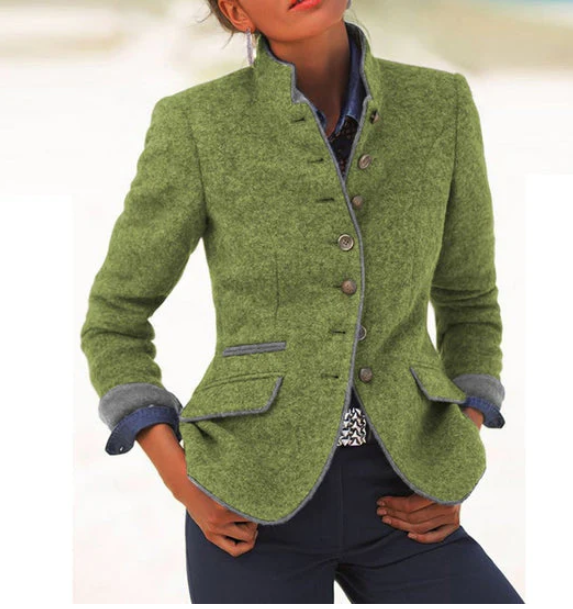 Valeria™ | Eleganter Strickjacke mit hohem Kragen