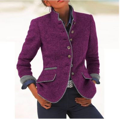 Valeria™ | Eleganter Strickjacke mit hohem Kragen