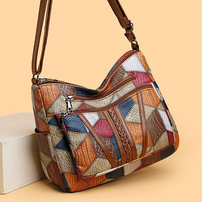 Solara™ | Mosaik-Lederhandtasche
