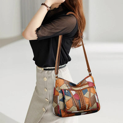 Solara™ | Mosaik-Lederhandtasche