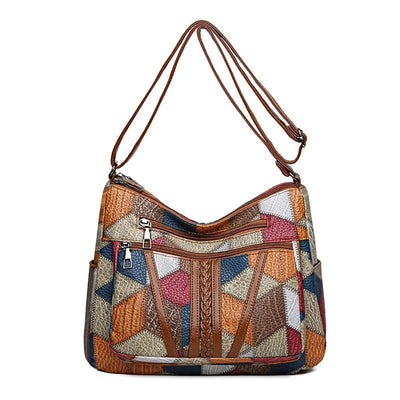 Solara™ | Mosaik-Lederhandtasche
