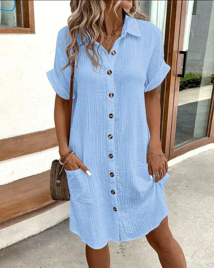 Renata™ - Übergroßes Polokleid aus gewebtem Stoff