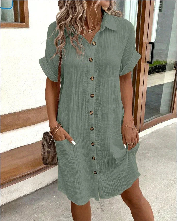 Renata™ - Übergroßes Polokleid aus gewebtem Stoff