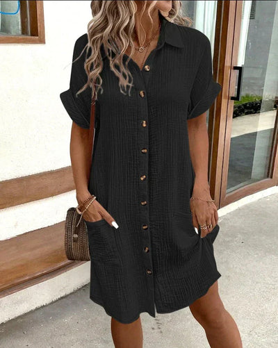 Renata™ - Übergroßes Polokleid aus gewebtem Stoff